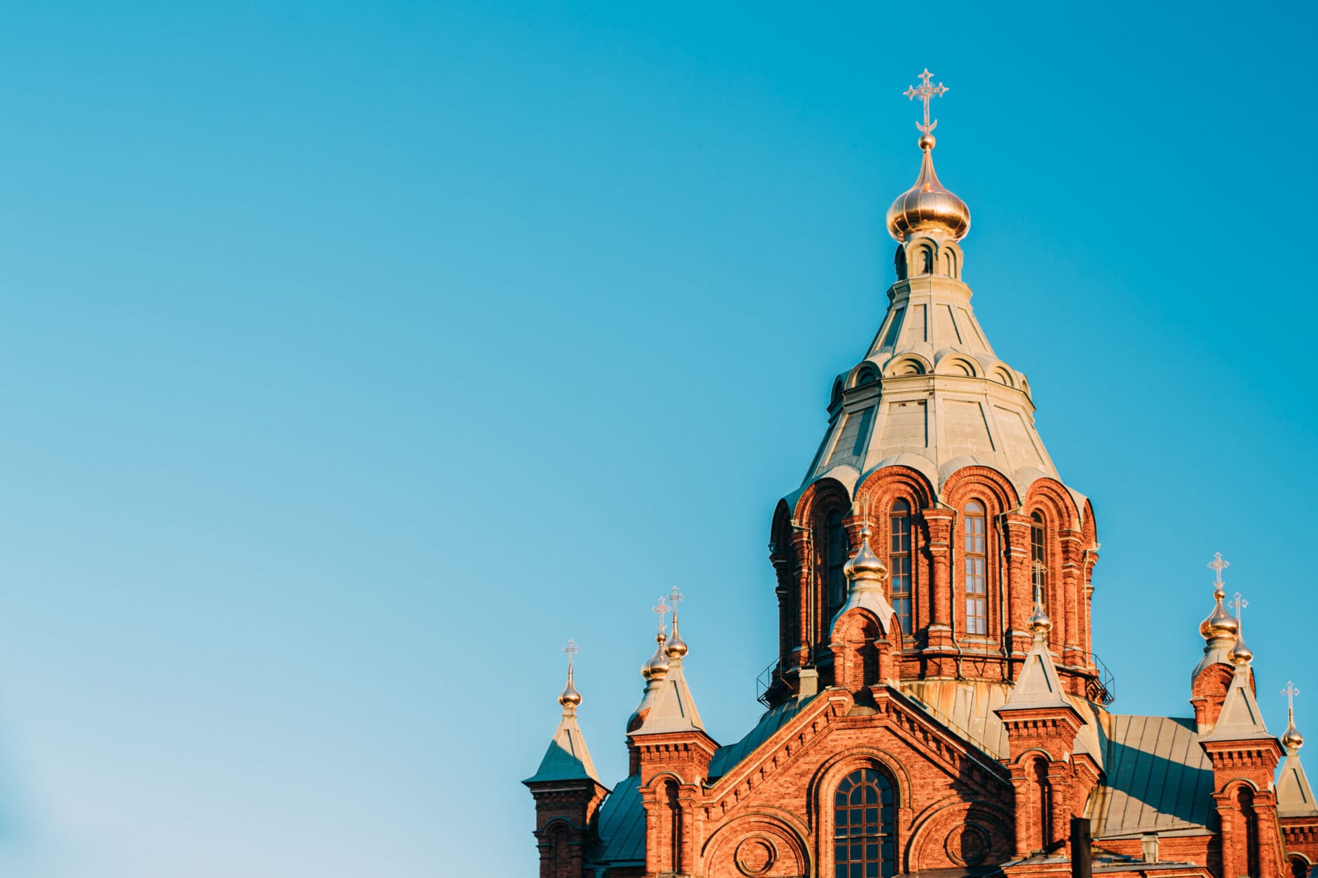 Helsinki, Finland. Close Up Uspenski Cathedral.